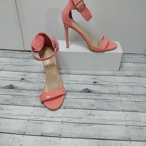 Women's SZ 10 Forever Pink Sandals High Heel Stilettos Buckle